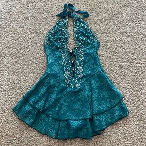 Outcast Tie Halter Micro Mini Dress